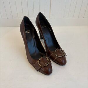 Stuart Weitzman Dark Brown Leather Heels